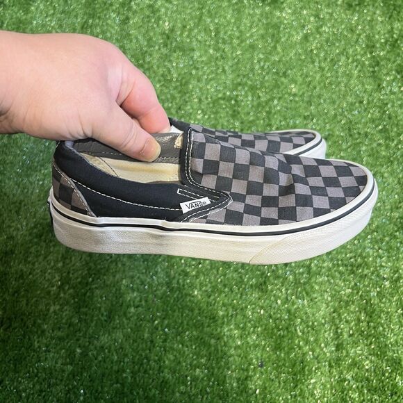 Unisex Vans Classic Slip-On Checkerboard Black/Gray Men's 4 Womens 5.5 - Picture 1 of 6